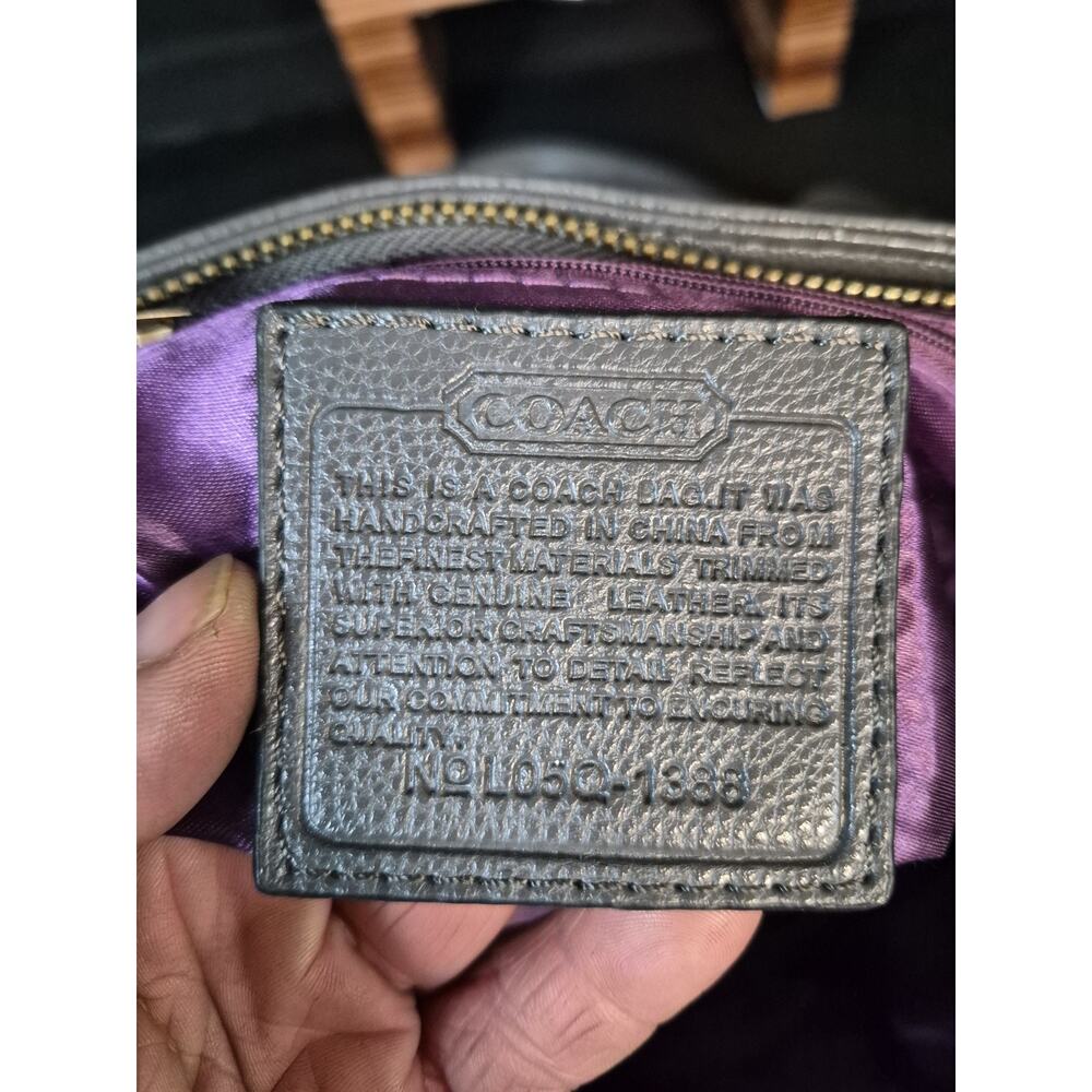 Coach Gray Leather Satchel with Gold Hardware - Picture 14 of 14